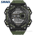 Relógios de pulso digitais masculinos de marca de luxo SMAE telão LED